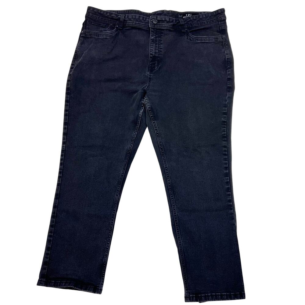 TPJ The Perfect Jean Slim Thick Jeans 44x28 Black Denim Pants Used